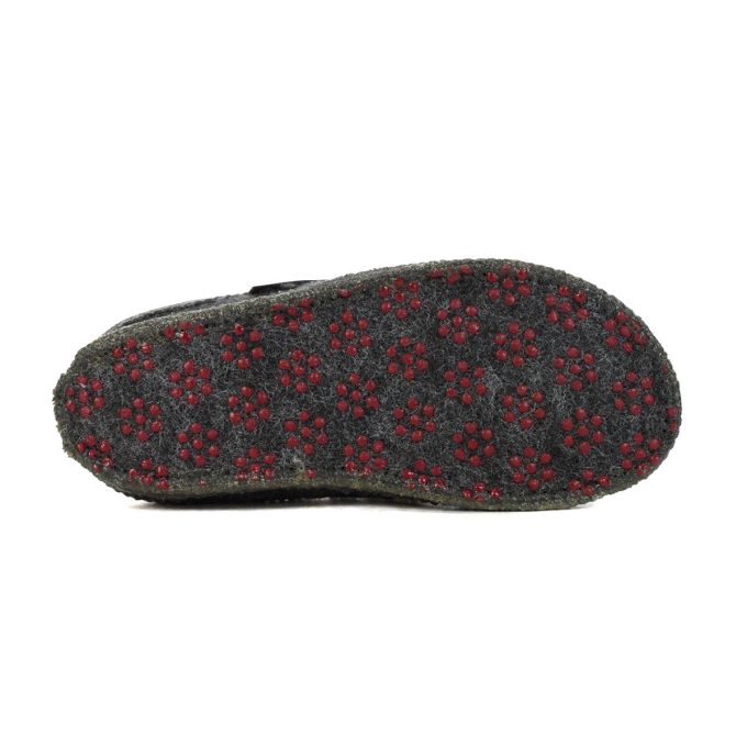 Haflinger Unisex Flower Power Grey Slipper 613122.GREY - Image 4