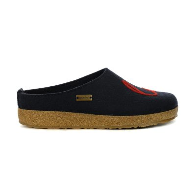 Haflinger Unisex Lovely Navy Slipper 731073.NAVY