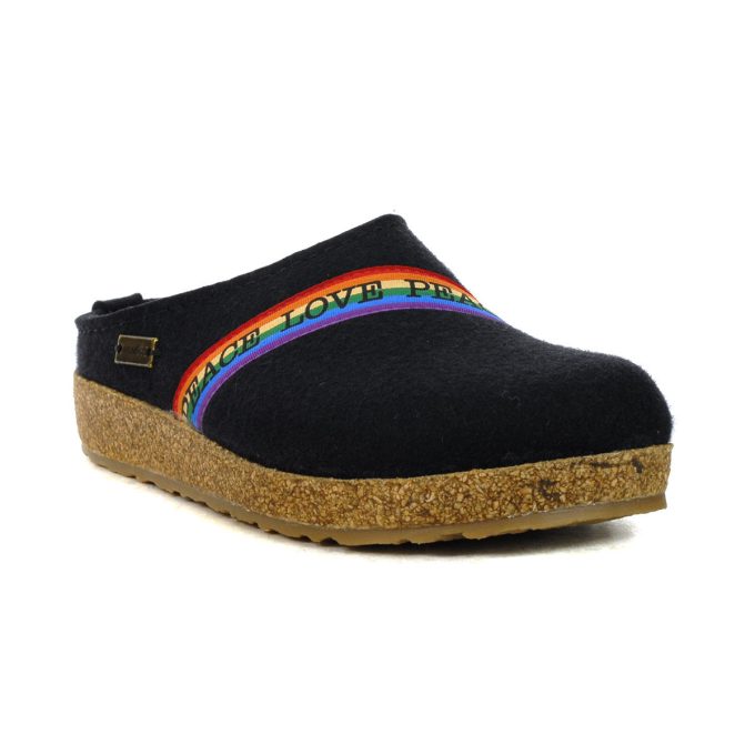 Haflinger Unisex Rainbow Black Slipper 731091.BLACK - Image 2