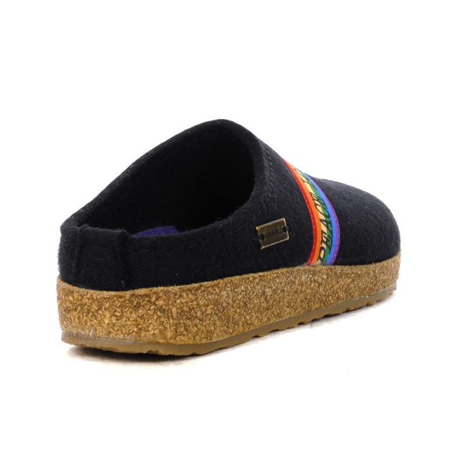 Haflinger Unisex Rainbow Black Slipper 731091.BLACK - Image 3