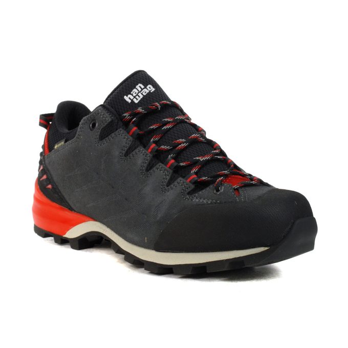 Hanwag Men's Makra Pro Low GTX Asphalt/Red Approach Shoes H100600-064055 - Image 2