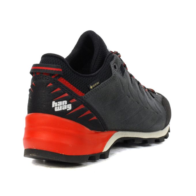 Hanwag Men's Makra Pro Low GTX Asphalt/Red Approach Shoes H100600-064055 - Image 3