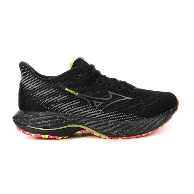 Mizuno Men's Wave Rider 28 Black/Pink Tetra Running Shoes 411456.90PT