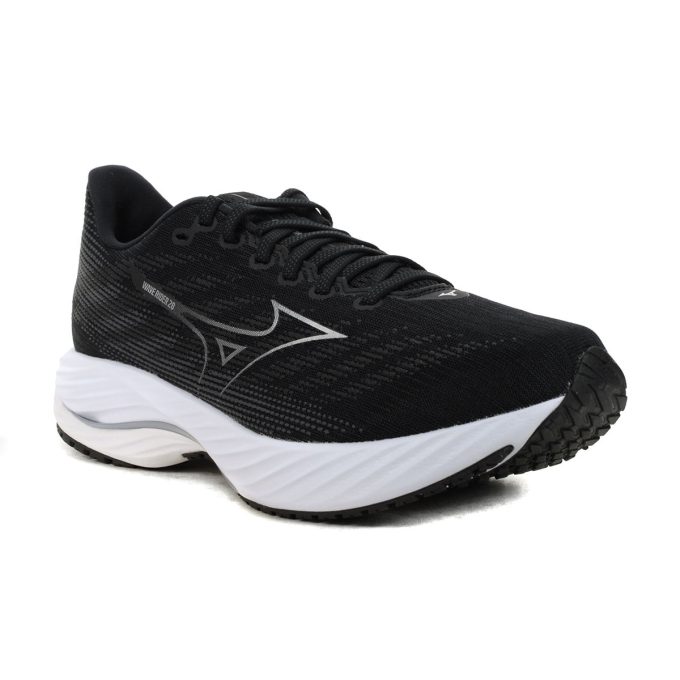 Mizuno Men's Wave Rider 28 Black/Silver Running Shoes 411458.9073 - Image 2