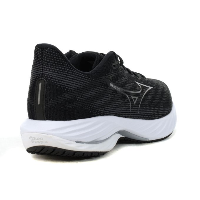 Mizuno Men's Wave Rider 28 Black/Silver Running Shoes 411458.9073 - Image 3