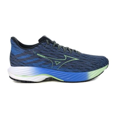 Mizuno Men's Wave Rider 28 Vintage Indigo/Neon Mint Running Shoes 411456.8Z4S