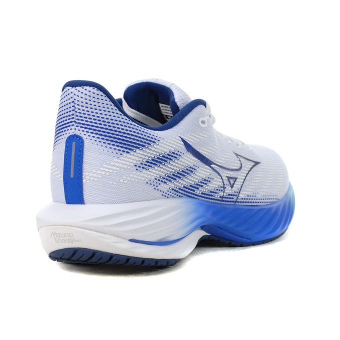 Mizuno Men's Wave Rider 28 White/Estate Blue Running Shoes 411456.005Y/411458.005Y - Image 3