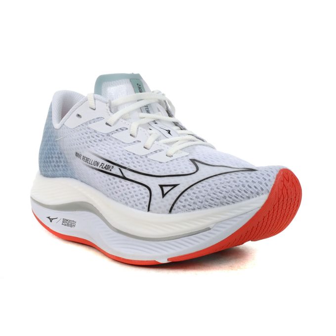 Mizuno Women's Wave Rebellion Flash 2 White/Black Running Shoes 411433.0090 - Image 2