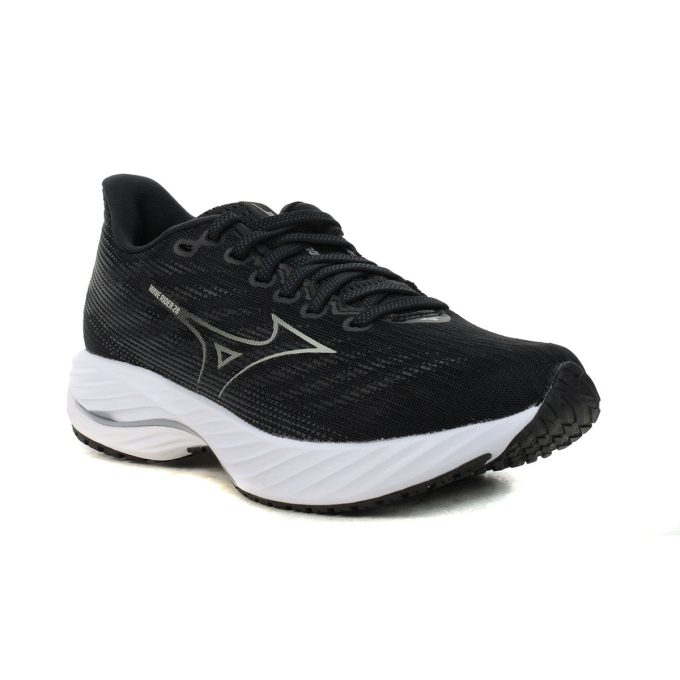 Mizuno Women's Wave Rider 28 Black/Harbor Mist Running Shoes 411459.90HM - Image 2