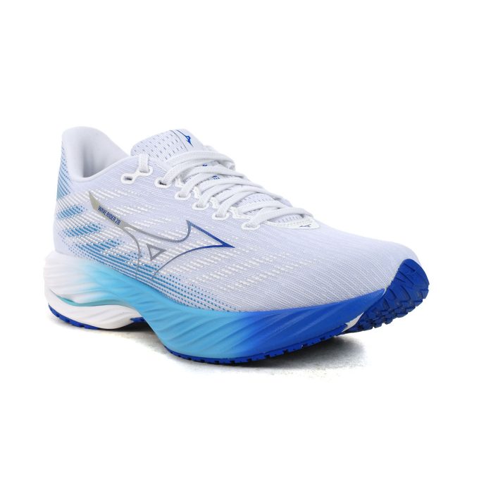 Mizuno Women's Wave Rider 28 White/Mugen Blue Running Shoes 411457.00UN/411459.00UN - Image 2