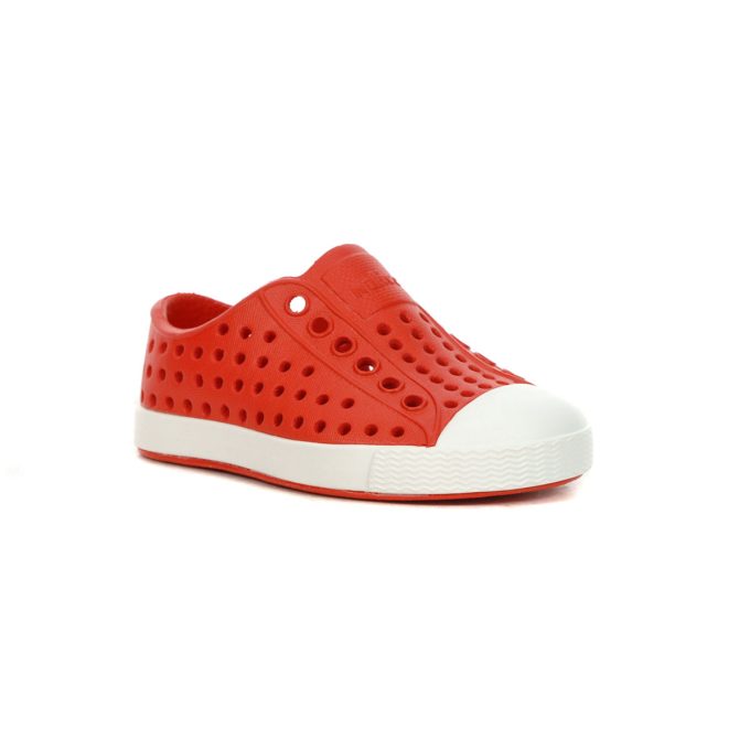 Native Toddlers/Juniors Jefferson Torch Red/Shell White Rubber Shoes 13100100.6400 - Image 2