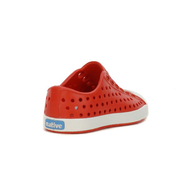 Native Toddlers/Juniors Jefferson Torch Red/Shell White Rubber Shoes 13100100.6400 - Image 3