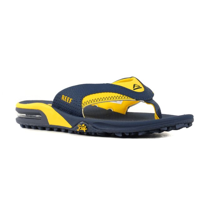 Reef Men's Fanning Pregame Navy/Yellow Slides CJ7113 - Image 2