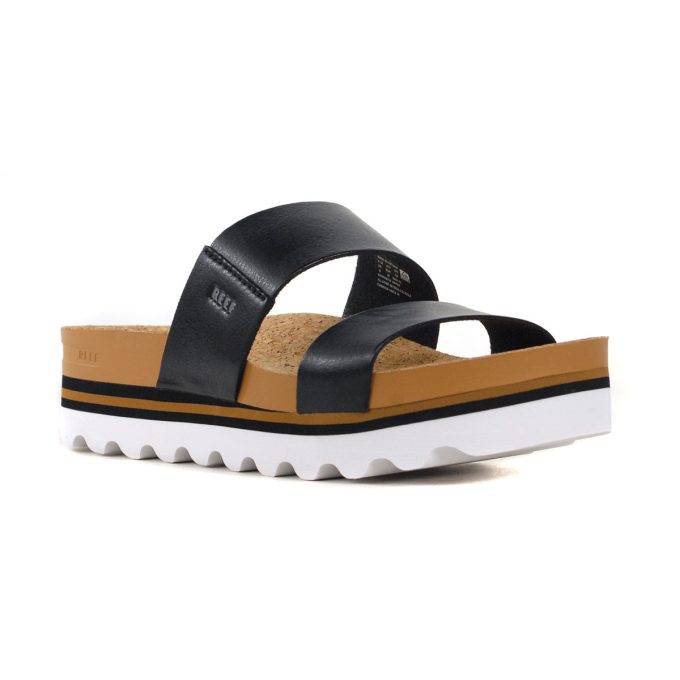 Reef Women's Cushion Vista Hi Black Platform Sandals A3YP5BLA - Image 2