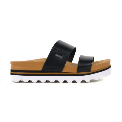 Reef Women's Cushion Vista Hi Black Platform Sandals A3YP5BLA