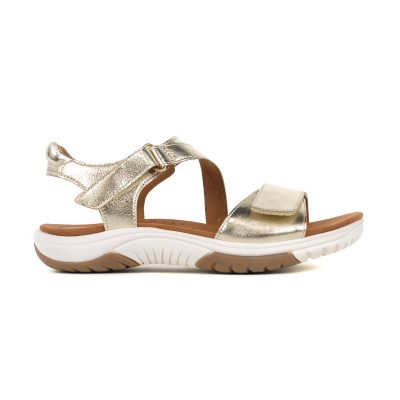 Cobb Hill Women's Fiah Casual Gold Metallic Leather Sandals