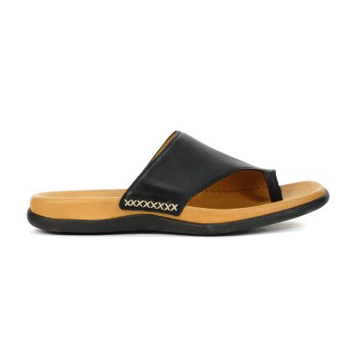 Gabor Women's Black Leather Sandals 23.700.57