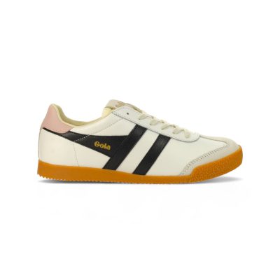 Gola Women's Elan Leather White/Black/Chalk Pink Sneakers CLB745WB