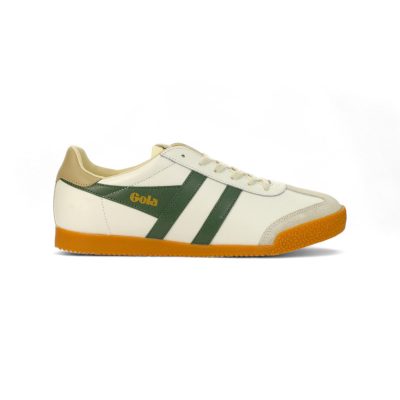 Gola Women's Elan Leather White/Evergreen/Bone Sneakers CLB745WN