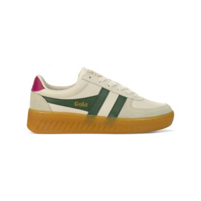 Gola Women's Grandslam Elite White/evergreen/Hot Fuchsia/Gum Sneakers CLB621XN