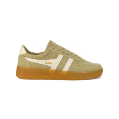 Gola Women's Grandslam Suede Bone/Off White/Gum Sneakers CLA589CY