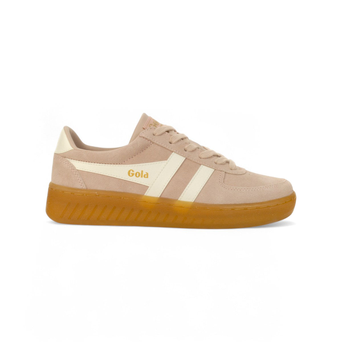Baskets Gola Grandslam en daim pour femme, rose/blanc cassé/gomme, CLA589LK