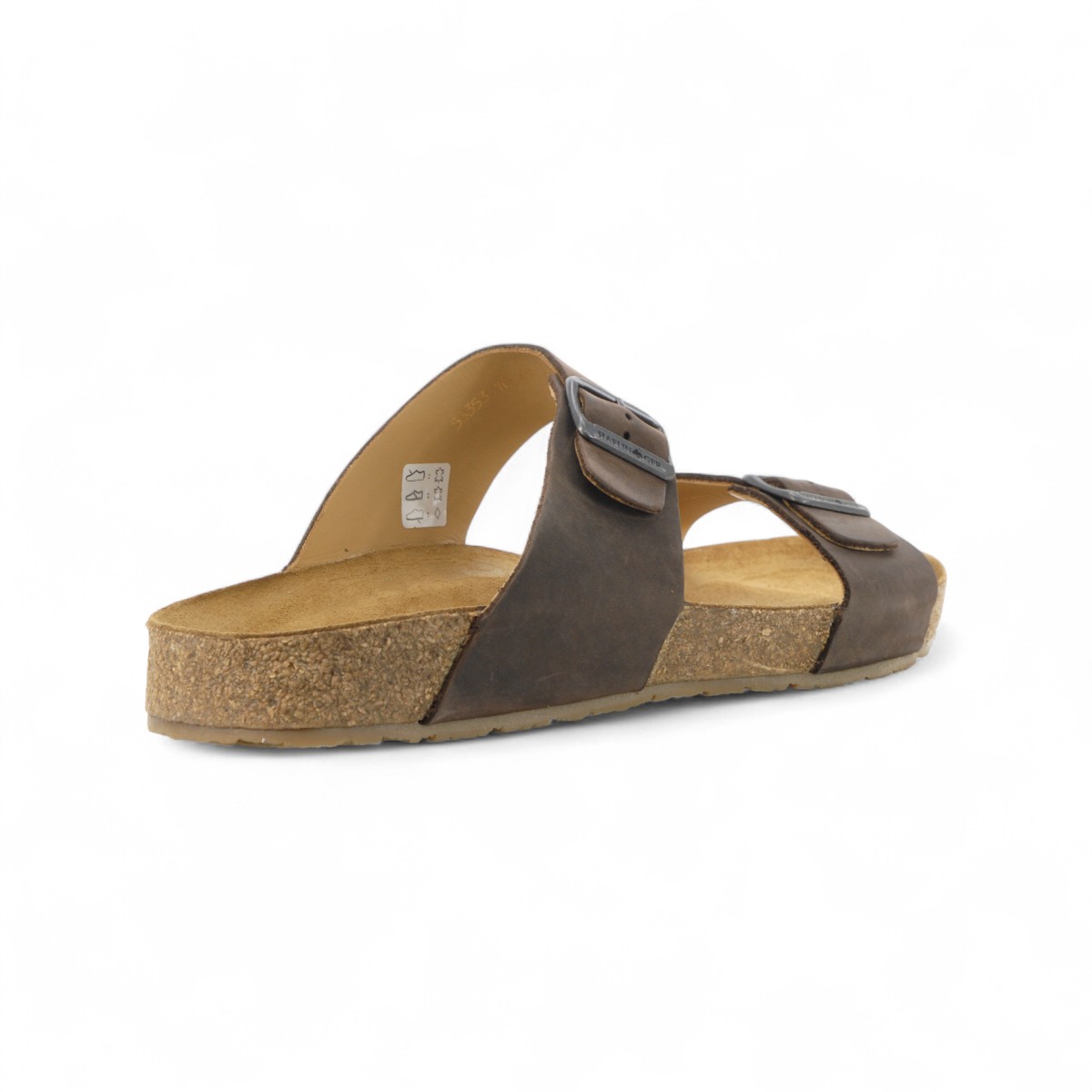 Haflinger Unisex Andrea Brown Chocolate Leather Sandals 819016.BROWNCHOCO - Image 3