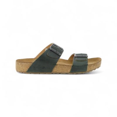 Haflinger Unisex Andrea Green Leather Sandals 819016.GREEN