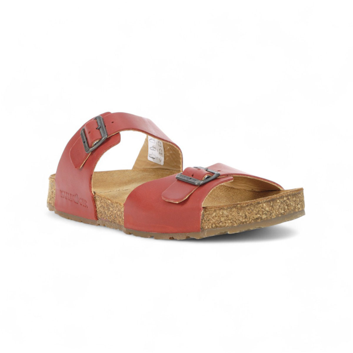 Haflinger Unisex Andrea Red Leather Sandals 819016.MADRAS - Image 3