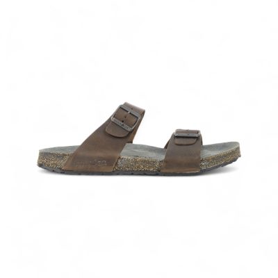 Haflinger Unisex Andrea Unlined Brown Leather Sandals 819013.BROWN