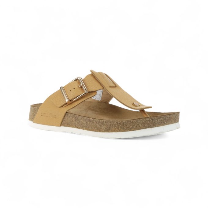 Haflinger Unisex Cora Golden Leather Sandals 819080.GOLDEN - Image 2