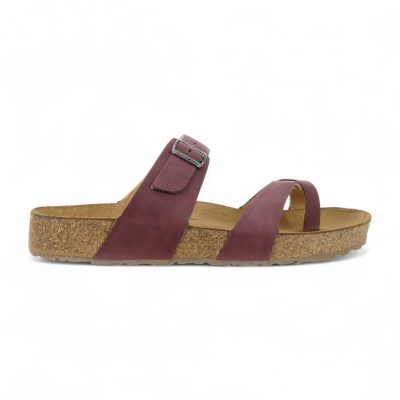 Haflinger Unisex Juno Burgundy Leather Sandals 819079.BURDEOS