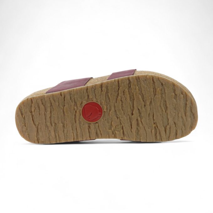 Haflinger Unisex Juno Burgundy Leather Sandals 819079.BURDEOS - Image 4