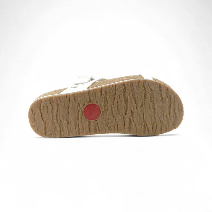 Haflinger Unisex Luna White Leather Sandals 819060.WHITE - Image 4