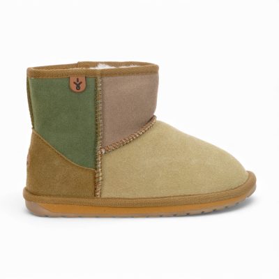 Emu Australia Petits Bottines Wallaby Mini Patchwork Châtaigne K13105.CHES