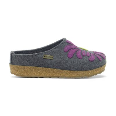 Haflinger Unisex Blooming Grey Slippers 731087.GREY