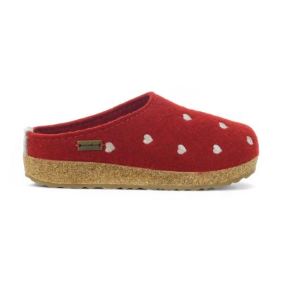 Haflinger Unisex Cuoricini Red Slippers 741031.RED