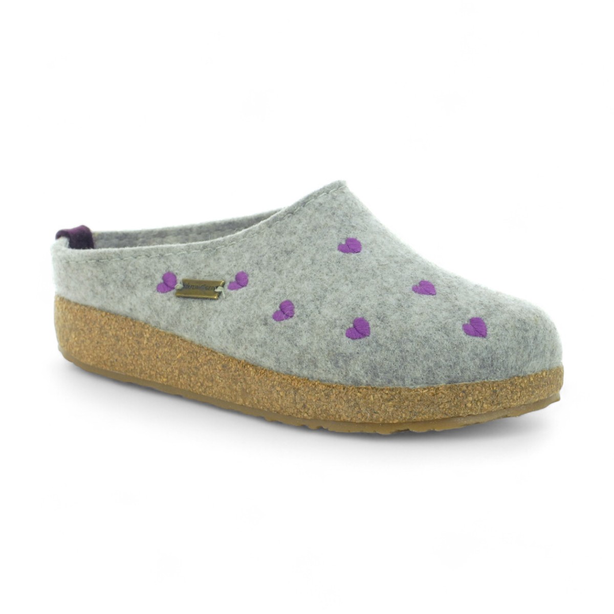 Haflinger Unisex Cuoricini Silver Grey Slippers 741031.SILVERGREY - Image 2