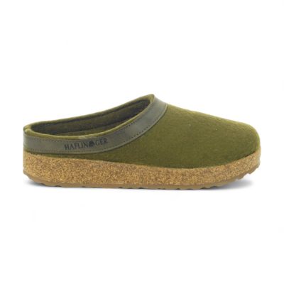 Haflinger Unisex GZL Olive Green Slippers 713001.OLIVEGREEN