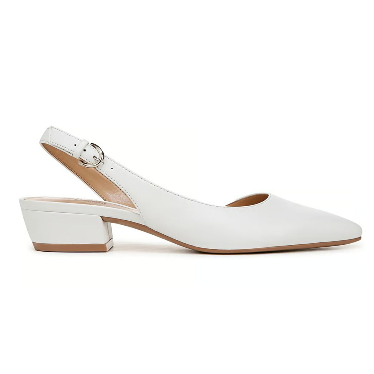 Naturalizer Banks White Leather slingback strap Flats