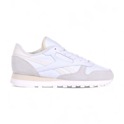Baskets Reebok Classic Leather pour homme, blanches/craie/gris clair, référence 100209480