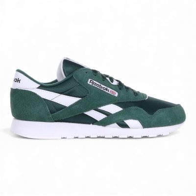 Baskets Reebok Classic Nylon pour homme, vert universitaire/blanc, référence 100209550