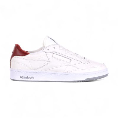 Baskets Reebok Club C 85 Vintage pour homme, coloris craie/gris/bordeaux classique, référence 100209026
