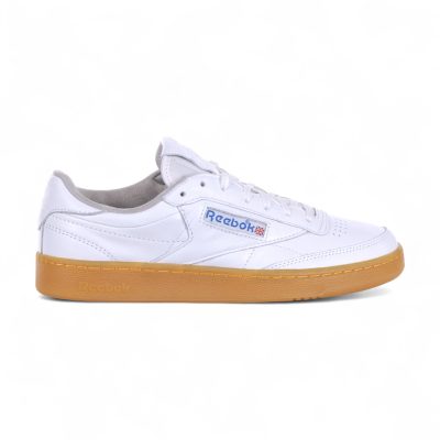 Baskets Reebok Club C 85 Vintage pour homme, blanches/grises/gomme, référence 100209030