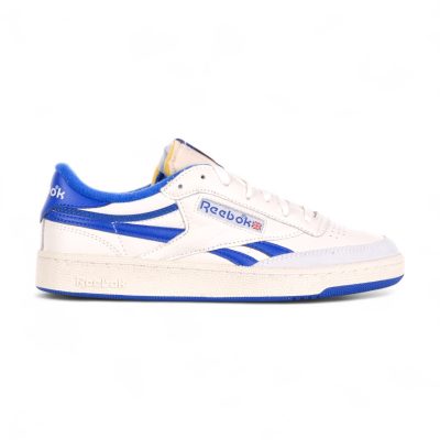Baskets Reebok Club C Revenge Vintage pour homme, coloris craie/bleu roi/excrément, référence 100001284