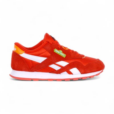 Baskets Reebok x Sesame Street pour enfants, classiques en nylon rouge/blanc/orange, référence 100230746