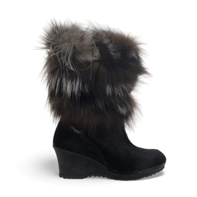 Bottes d'hiver en fourrure noire Angelina pour femmes de Pajar