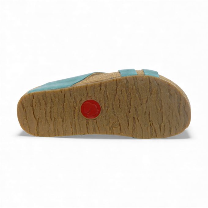 Haflinger Unisex Bo Aqua Leather Sandals 819078.AQUA - Image 4