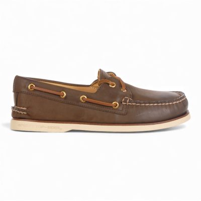 Chaussures bateau Sperry Gold Cup pour homme, authentiques, en cuir marron, référence 0219493