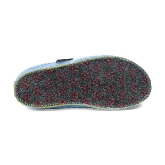 Haflinger Unisex Hearts Powder Blue Slippers - Image 4